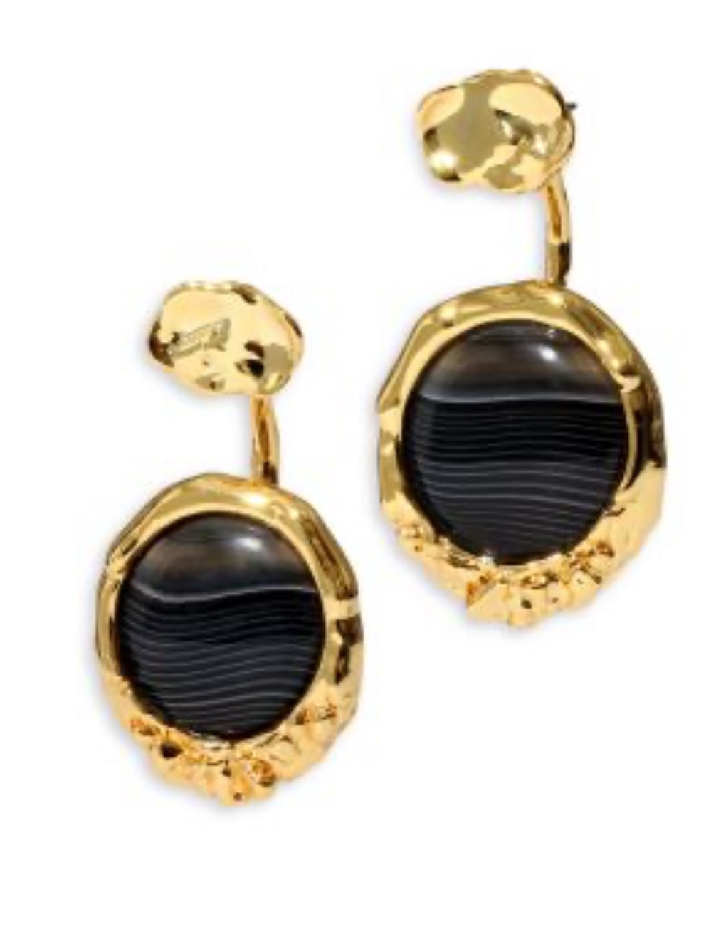 ALEXIS BITTAR • Brut Disc Front To Back Earrings in
14K Gold Plated